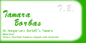 tamara borbas business card